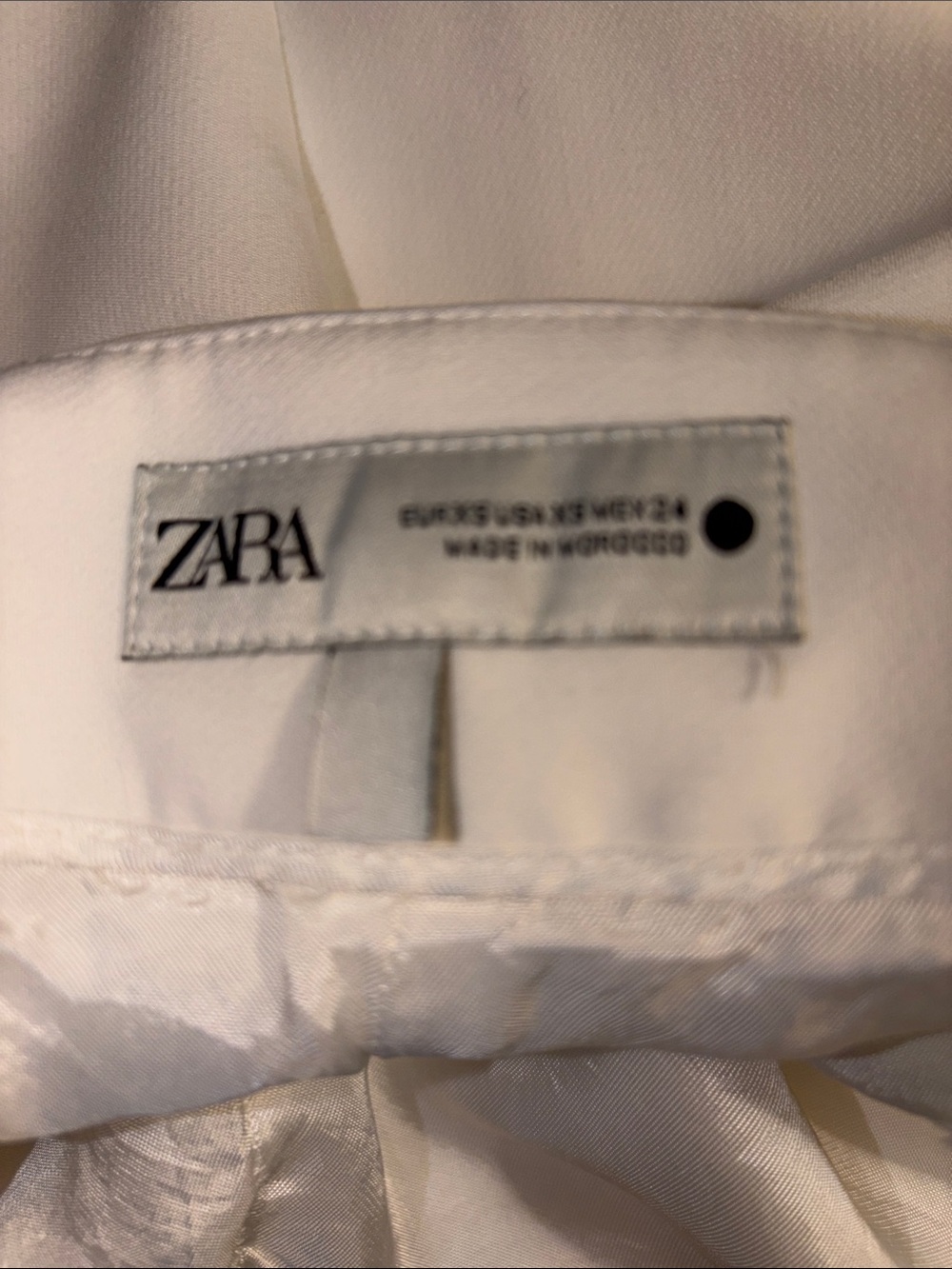 Zara High Waisted Tailored Fully Lined Mini Shorts or Skorts-Oyster White SZ Sm - Picture 2 of 6